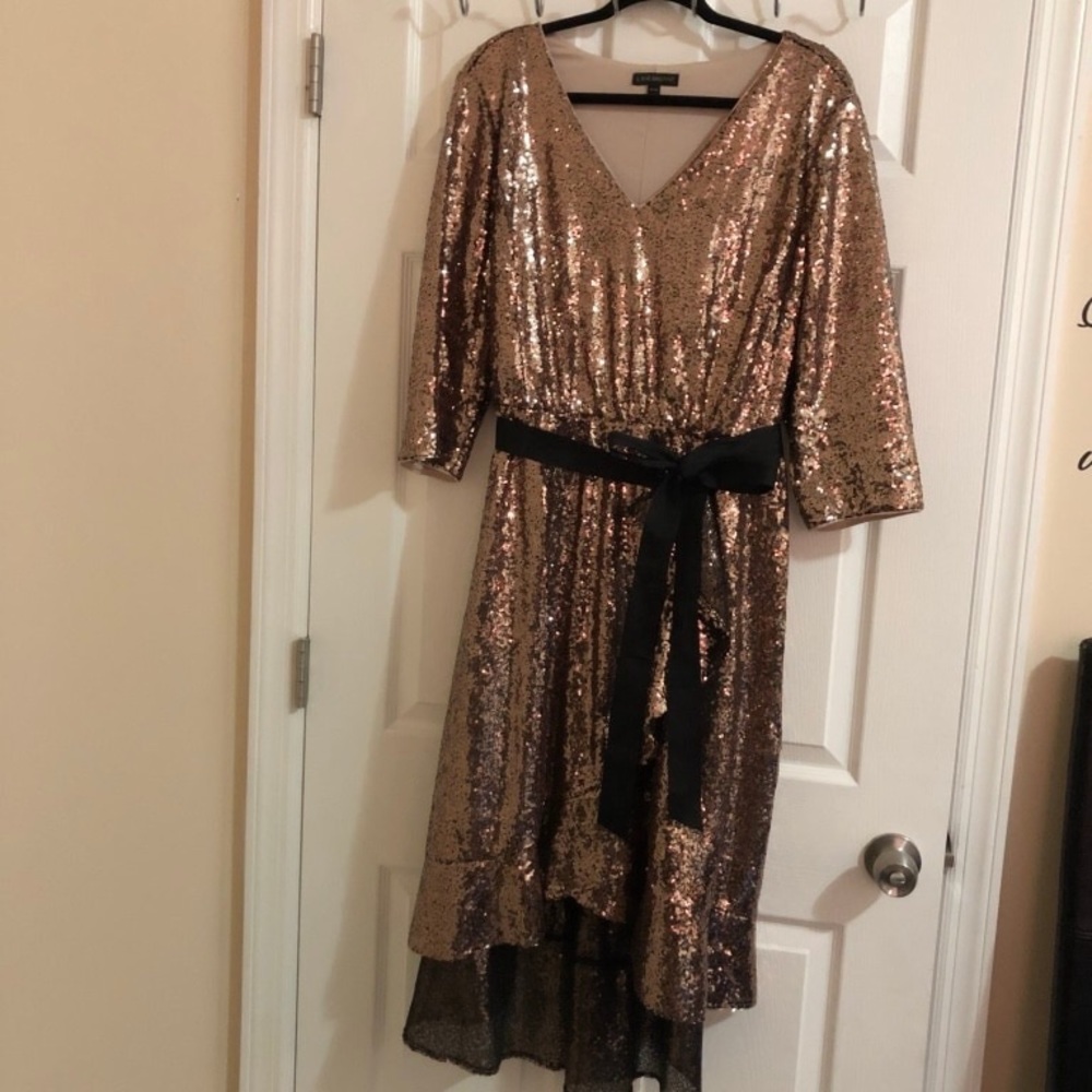 Beautiful sparkly champagne/rose pink dress